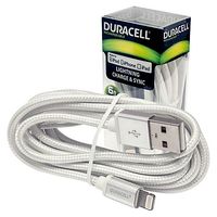 Cable trenzado lightning a usb Duracell 1.8 m blanco
