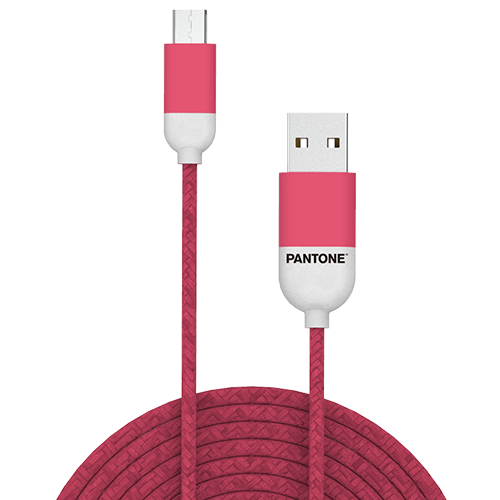 Imagen 2 del producto Cable micro usb a usb Pantone nylon 1.5 m durazno