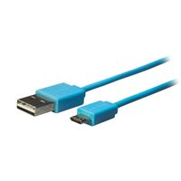 Cable Reversible Micro Usb 6 Pies Redondo Azul