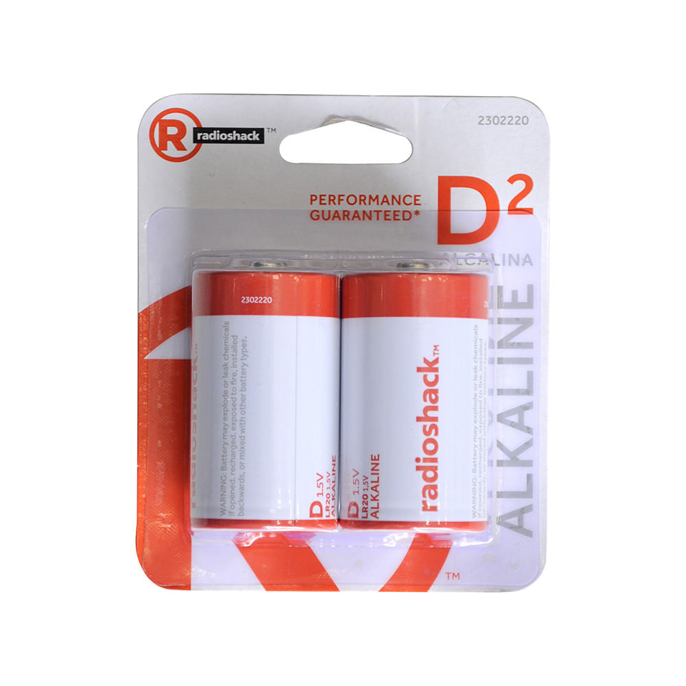 Pilas alcalinas Radioshack tipo D x2