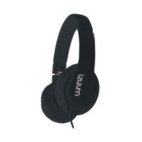 Audífonos on ear con micrófono Izuum almohadillas acolchadas, conector 3.5 mm, control de llamadas, negro