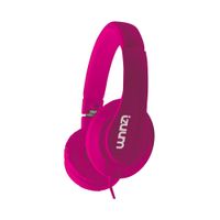 Audífonos on ear con micrófono Izuum almohadillas acolchadas, conector 3.5 mm, control de llamadas, rosado