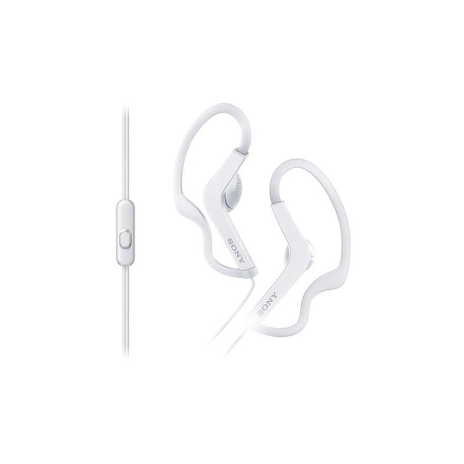 Imagen 1 del producto Audífonos in ear con micrófono Sony MDRAS210AP resistentes a salpicaduras y sudor, conector 3.5 mm, control de llamadas, blanco