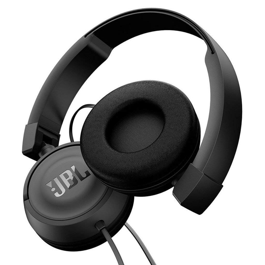 Imagen 2 del producto Audífonos on ear con micrófono JBL Pure Bass T450 almohadillas acolchadas, conector 3.5 mm, control de llamadas, comandos de voz, negro