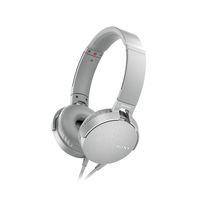 Audífonos on ear con micrófono Sony MDRXB550AP almohadillas acolchadas, conector 3.5 mm, control de música y llamadas, cable plano, blanco