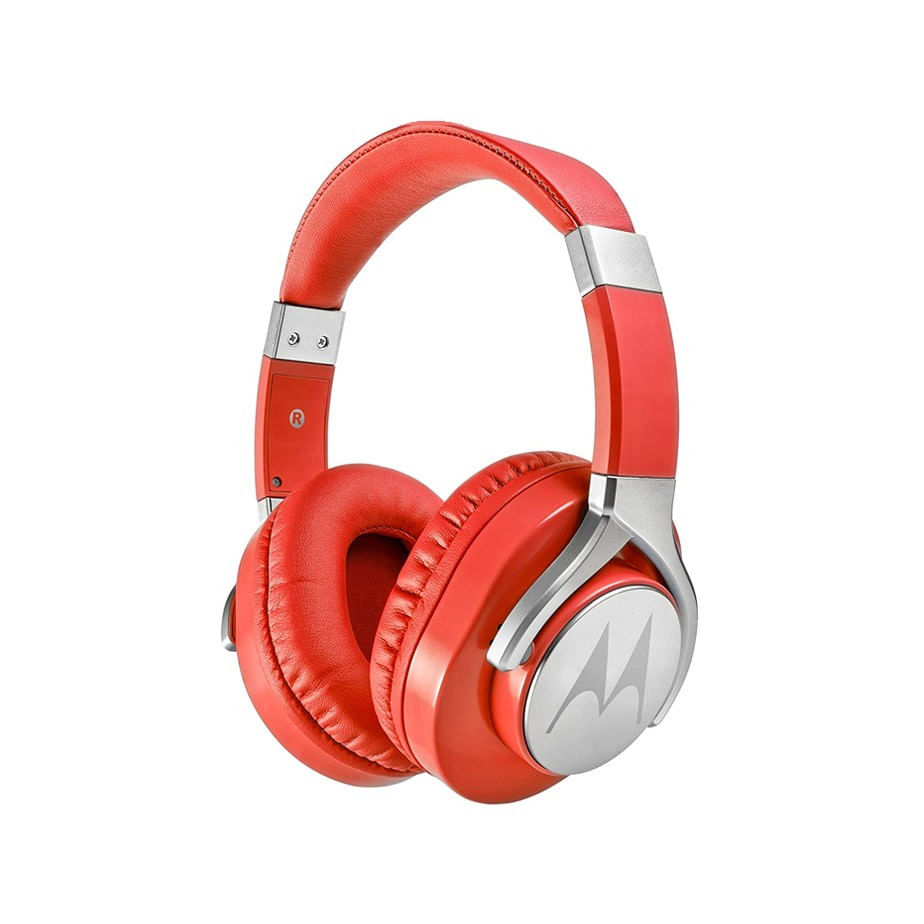Imagen 2 del producto Audífonos on ear con micrófono Motorola Pulse Max almohadillas acolchadas, conector 3.5 mm, control de llamadas, rojo