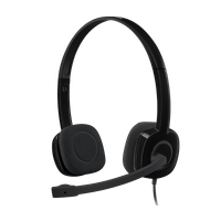 Audífono Logitech H151 con micrófono, sonido estéreo, conexión 3.5 mm, negro