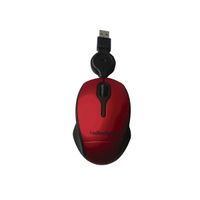 Mouse mini Radioshack retráctil, 3 botones, rojo