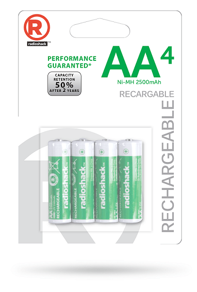 Pilas recargables Radioshack AA x4 2500 mAh