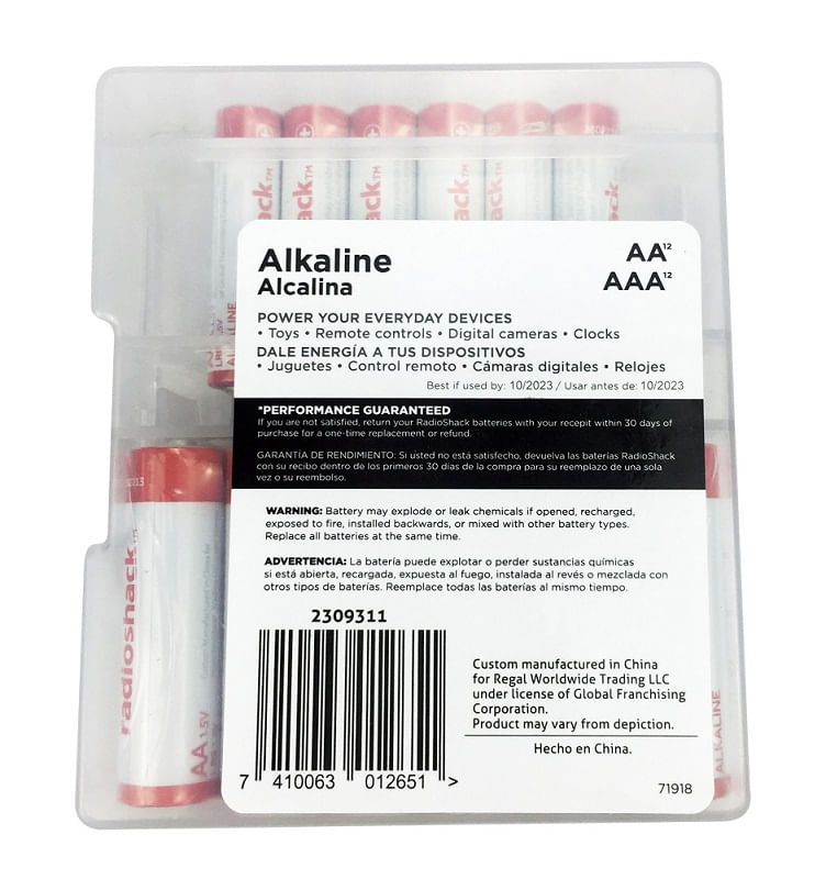 Imagen 2 del producto Pilas alcalinas Radioshack AAA x12 + AA x12