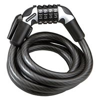 Cable de seguridad Kryptonite 1565 con combinacion de 15MM X 65CM(2.25') con soporte, transporte versátil y correa de retención para mayor estabilidad