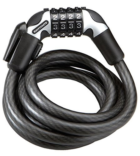 Imagen 1 del producto Cable de seguridad Kryptonite 1565 con combinacion de 15MM X 65CM(2.25') con soporte, transporte versátil y correa de retención para mayor estabilidad