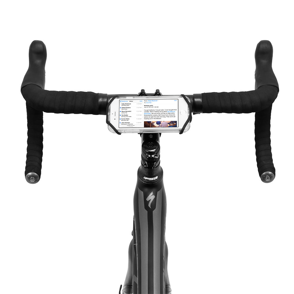 Imagen 2 del producto Soporte giratorio 360° para manillar de scooter/bicicleta Wraptor, adaptable a teléfonos grandes, correa universal, sujeta el teléfono de forma segura