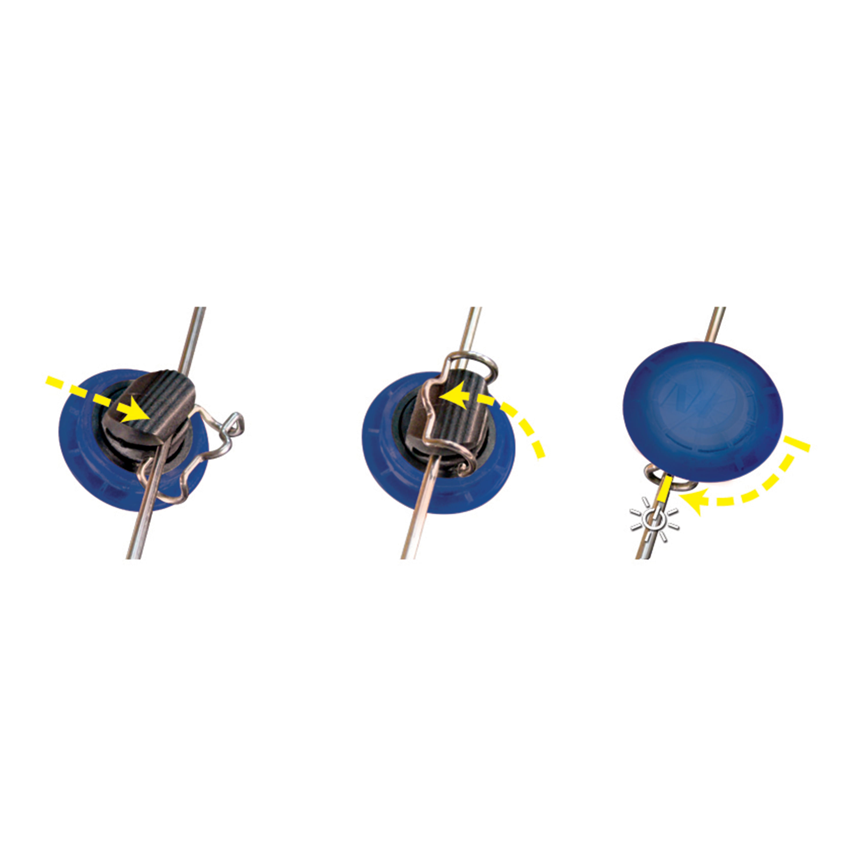 Imagen 2 del producto Mini luces led para ruedas de bicicleta 2 pack color azul, baterías reemplazables, resistente al clima, giro de encendido y apagado, fácil de colocar