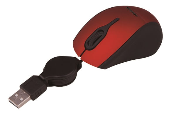 Imagen 2 del producto Mouse mini Radioshack retráctil, 3 botones, rojo