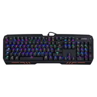 Teclado gamer alámbrico Radioshack Striker, conexión USB, mecánico, RGB