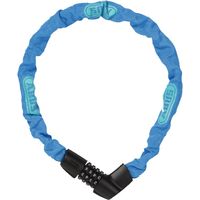 Cadena Tresor 1385/75 color Neon Blue, de 6 mm con funda de tela que evita daños en la pintura del equipo, de acero y código de seguridad configurable