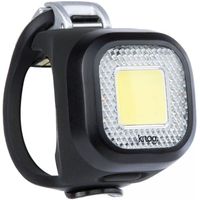 Luz Blinder Mini Chippy Front Black, luz blanca delantera, base negra, recargable vía USB, 20 lúmenes, 3 correas intercambiables, 5 modos, 40 x 29 mm