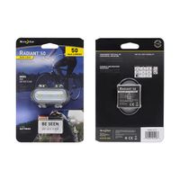Luz Radiant 50 para bicicleta color blanco, 2 modos de funcionamiento, se puede montar de manera vertical u horizontal, 50 lúmenes, 180° visibilidad