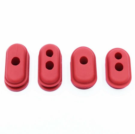 Imagen 2 del producto Cubiertas de goma color rojo para cables de scooter Xiaomi M365, incluye 4 unidades de cubiertas de goma