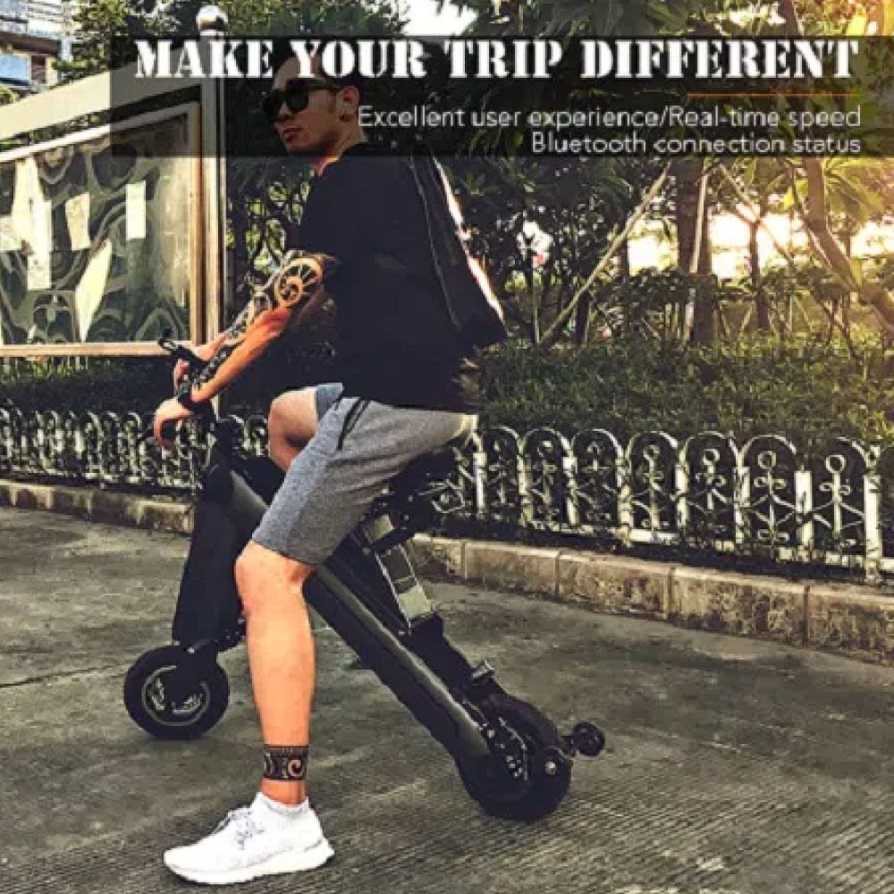 Imagen 2 del producto Scooter eléctrico plegable FTN AX1 PRO, color gris, vel máx 30 km/h, autonomía 40-45 km, llantas 10"", tolerancia 120 kg, 350W, conexión bluetooth, APP