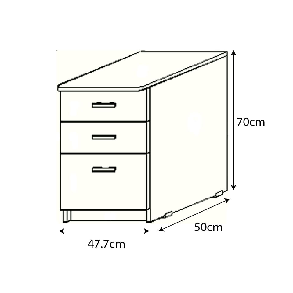 Imagen 2 del producto Archivador para armar Pisopak Bari  70 x 47.7 x 50 cm, melamina 15 mm, blanco