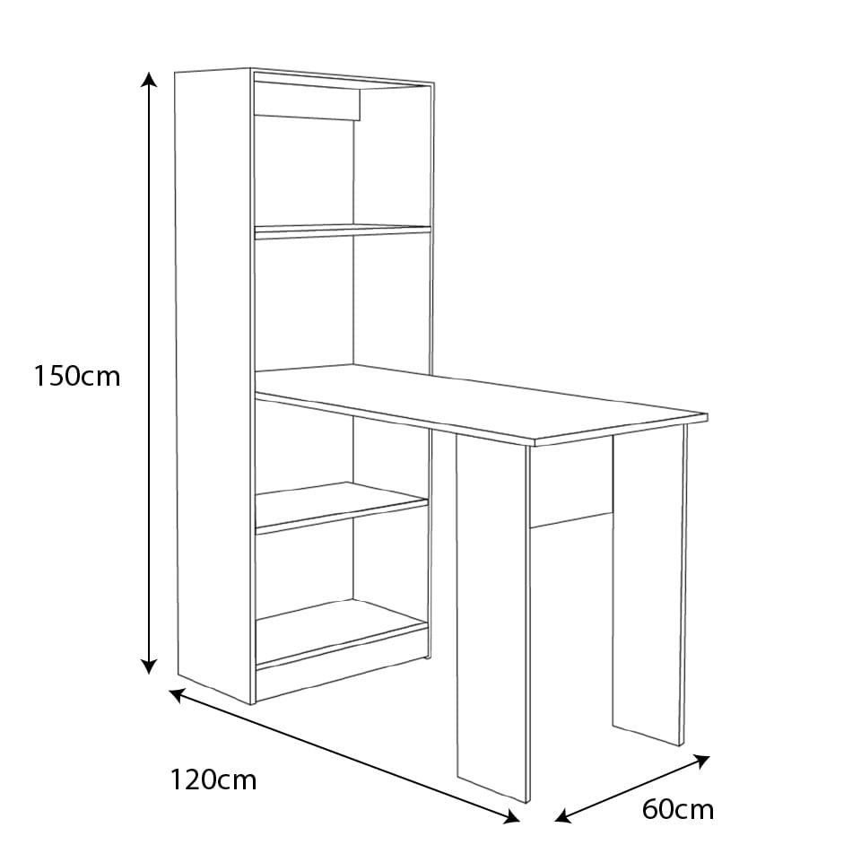 Imagen 2 del producto Escritorio para armar Pisopak Neptuno 150 x 120 x 60 cm, melamina 15 mm, nogal