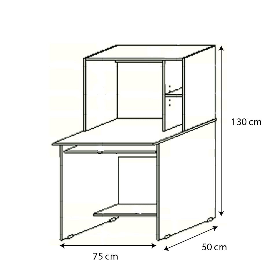 Imagen 2 del producto Escritorio para armar Pisopak Atlas 130 x 75 x 50 cm, melamina 15 mm, nogal