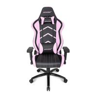 Silla gamer Akracing Player gas lift clase 4, tapiz cuero pu, máx. 150 kg, negro y rosado