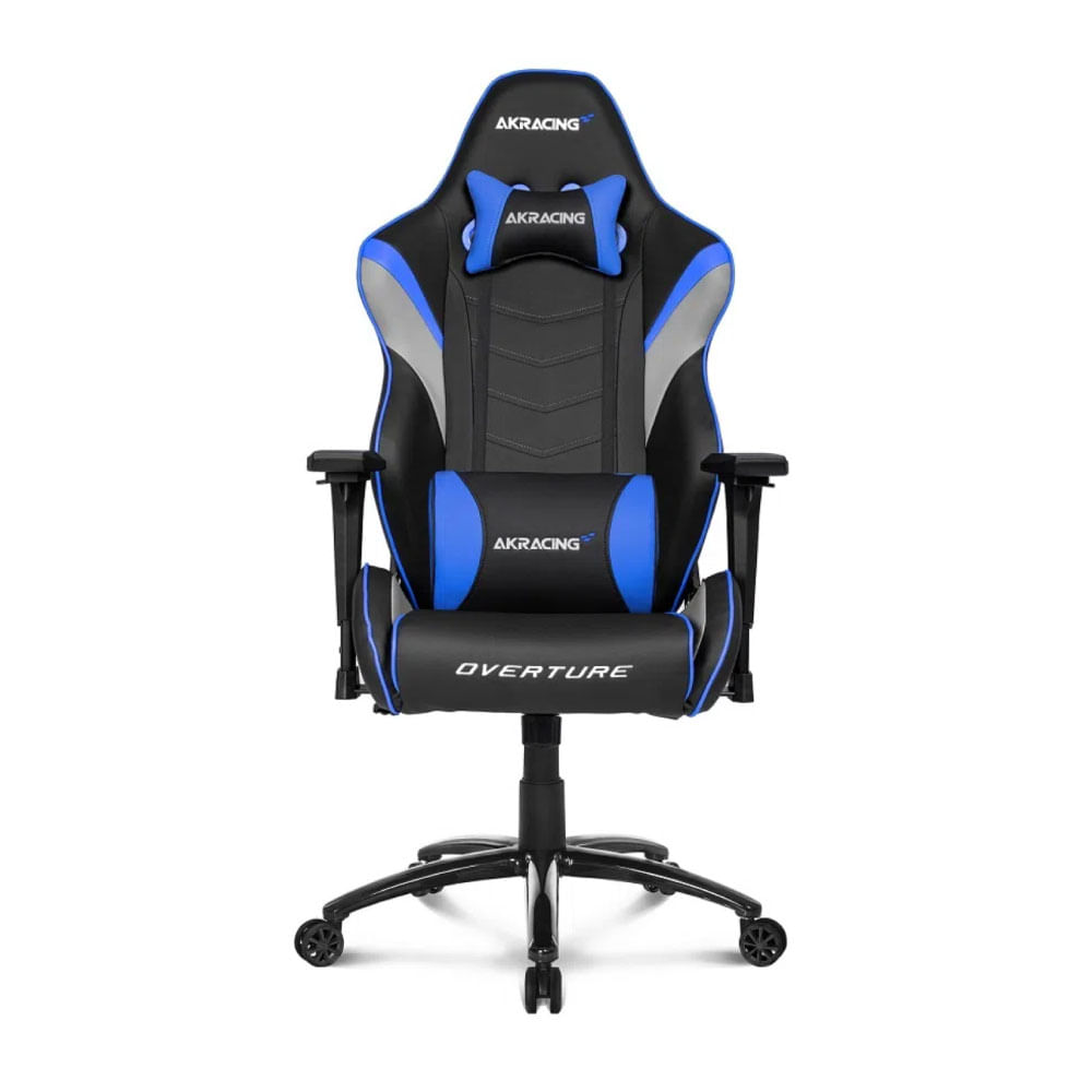 Imagen 2 del producto Silla gamer Akracing Overture gas lift clase 4, tapiz pu, máx. 150 kg, inclinación 180°, negro y azul