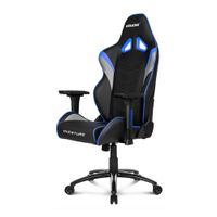 Silla gamer Akracing Overture gas lift clase 4, tapiz pu, máx. 150 kg, inclinación 180°, negro y azul