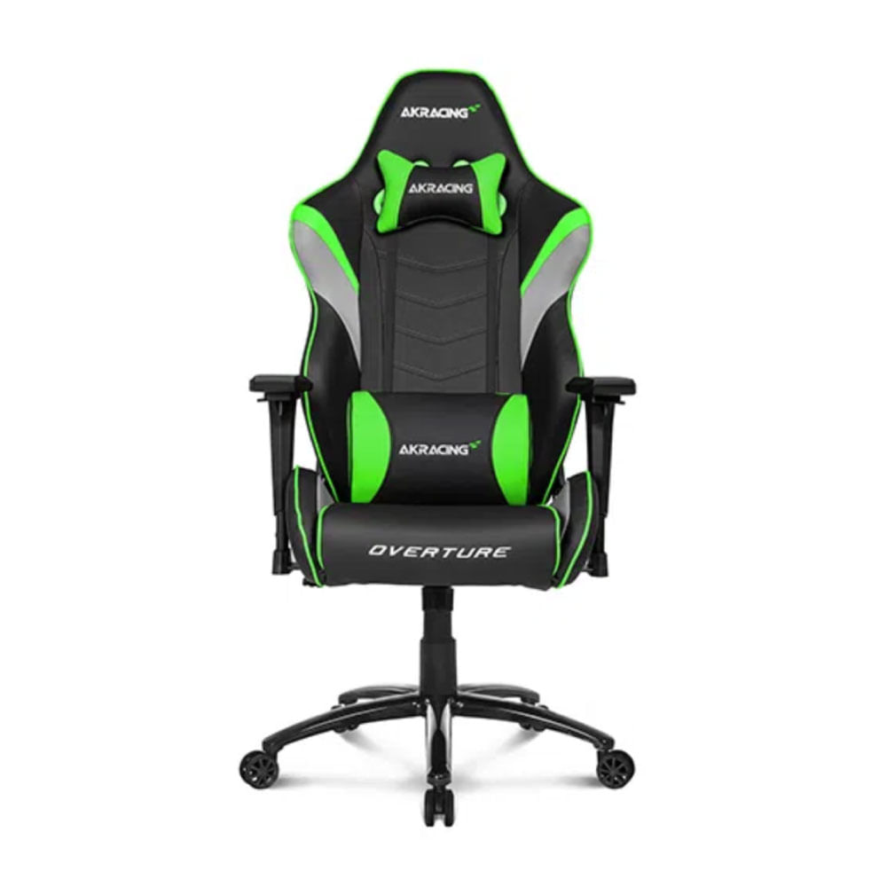 Imagen 2 del producto Silla gamer Akracing Overture gas lift clase 4, tapiz pu, máx. 150 kg, inclinación 180°, negro y verde