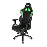 Silla gamer Akracing Overture gas lift clase 4, tapiz pu, máx. 150 kg, inclinación 180°, negro y verde
