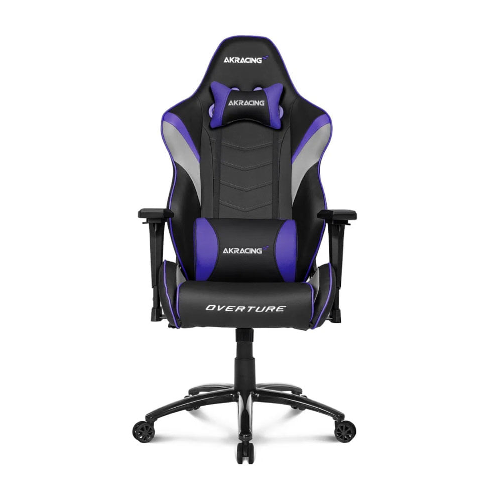 Imagen 2 del producto Silla gamer Akracing Overture gas lift clase 4, tapiz pu, máx. 150 kg, inclinación 180°, negro y púrpura
