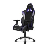 Silla gamer Akracing Overture gas lift clase 4, tapiz pu, máx. 150 kg, inclinación 180°, negro y púrpura