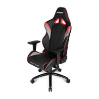 Silla gamer Akracing Overture gas lift clase 4, tapiz pu, máx. 150 kg, inclinación 180°, negro y roja