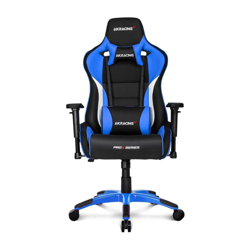 Imagen 2 del producto Silla gamer Akracing Pro X gas lift clase 4, tapiz cuero pu, máx. 150 kg, inclinación 180°, negro y azul