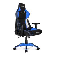 Silla gamer Akracing Pro X gas lift clase 4, tapiz cuero pu, máx. 150 kg, inclinación 180°, negro y azul