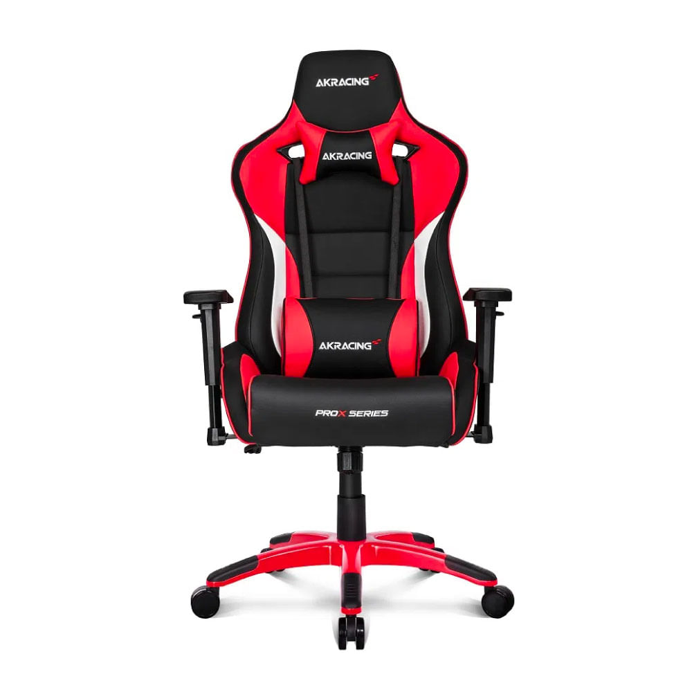Imagen 2 del producto Silla gamer Akracing Pro X gas lift clase 4, tapiz cuero pu, máx. 150 kg, inclinación 180°, negro y rojo