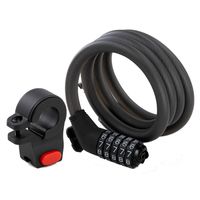 Candado con combinación Ninebot color negro, cable de acero trenzado recubierto de PVC, bloquedo de 5 dígitos, 1.2 metros de longitud, peso 340 gramos