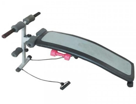 Imagen 2 del producto Banca curva Athletic para abdominales máx. 100 kg + 2 mancuernas + banda elástica