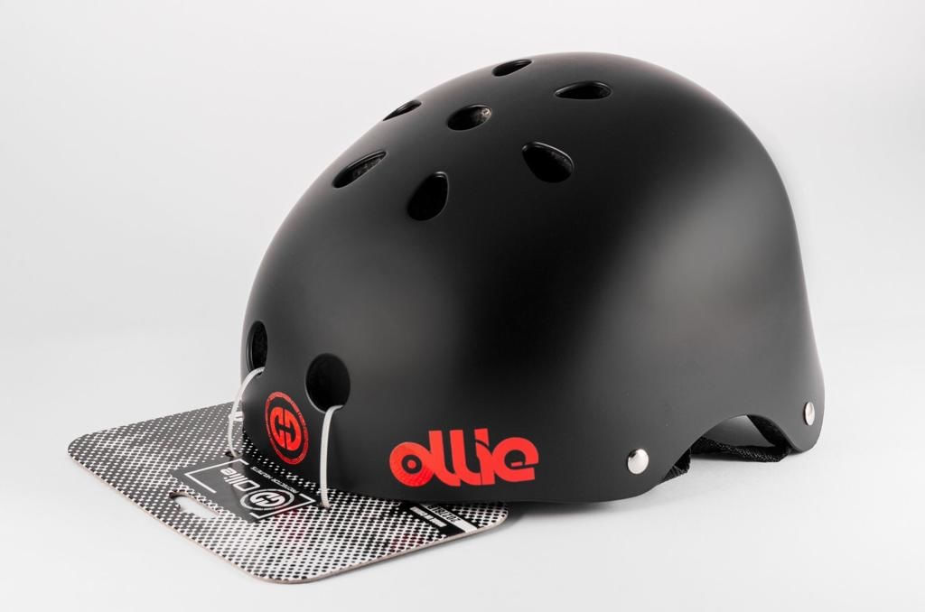 Imagen 2 del producto Casco Ollie estilo urbano talla M color negro mate, regulable, correa ajustable, 11 vías de ventilación, EPS, tamaño de cabeza 54-58 cm