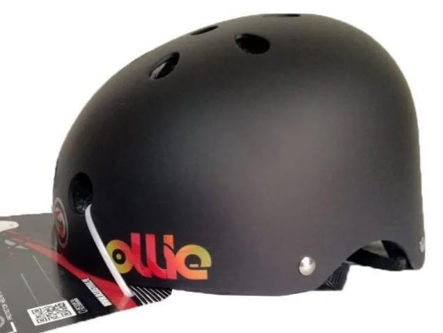 Imagen 2 del producto Casco Ollie estilo urbano talla L color negro mate, regulable, correa ajustable, 11 vías de ventilación, EPS, tamaño de cabeza 58-62 cm