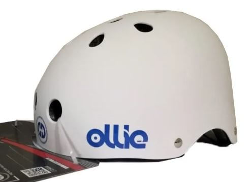 Imagen 2 del producto Casco Ollie estilo urbano talla L color blanco mate, regulable, correa ajustable, 11 vías de ventilación, EPS, tamaño de cabeza 58-62 cm