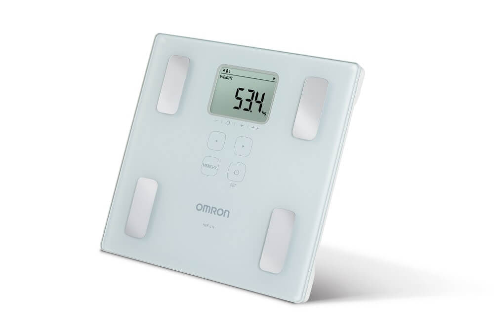 Imagen 2 del producto Balanza de control corporal Omron HBF-214 tecnología de bioimpedancia, 7 parámetros corporales, 4 perfiles
