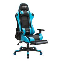 Silla gamer Technisport gas clase 2, tapiz cuero pu, máx. 120 kg, inclinación 180°, azul y negro
