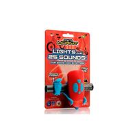 Bocina Mini azul/rojo, con luz blanca y verde, 12 lúmenes, 25 sonidos, 2 pilas AAA, disparador remoto, ajustable para bicicletas y scooters