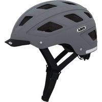 Casco Hyban talla M color gris, con visera extraíble, luz trasera led, ventilación y acolchado extraíble y lavable, tamaño de cabeza: 52-58 cm