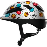 Casco Smooty 2.0 white Smiley talla M color blanco, Zoom Evo Kids: ajuste preciso, 2 entradas de aire y 12 salidas, tamaño de cabeza: 50-55 cm