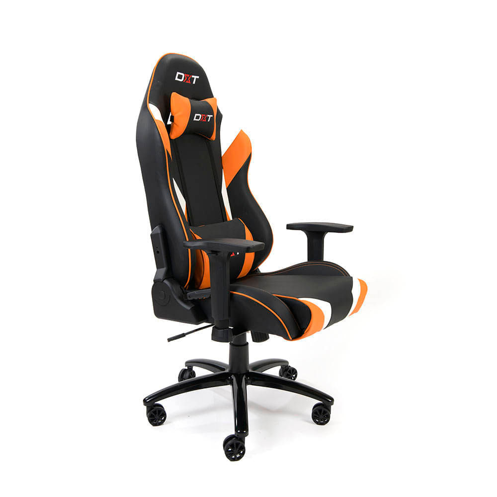 Imagen 2 del producto Silla gamer DXT Champion King gas lift clase 4, tapiz cuero pu, máx. 150 kg negro y naranja